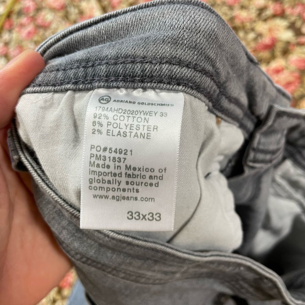 Adriano Goldschmied Everett Slim Straight Mens Gray Premium Denim Jeans 33/33‎ - Picture 9 of 10